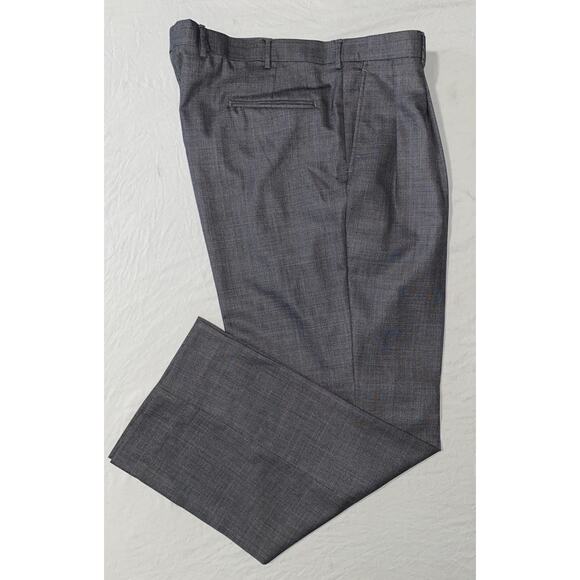 Stafford Performance Classic Fit Pleated Wool Dress Pants. Glen Plaid, 42X31 EUC - Picture 2 of 9